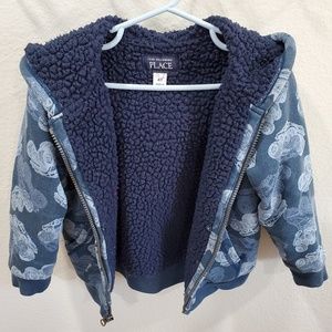 Zip up hoodie with monster truck print